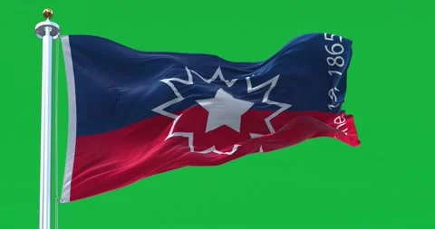 Juneteenth flag waving isolated on a green background Stock Footage 231863224