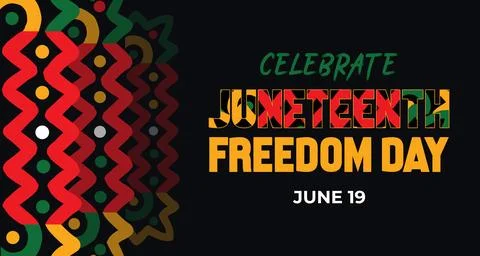 Juneteenth Freedom and Equality Poster, Banner background Stock Illustration