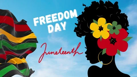 JUNETEENTH FREEDOM DAY 19TH JUNE BLACK HISTORY DAY 4k animation Stockbeeldmateriaal 241673864