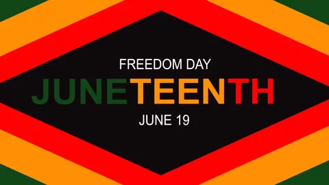 Juneteenth Freedom Day Background Animation with Pan African Colors and Cele Stock-Footage 334653542