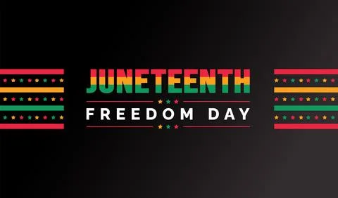 Juneteenth Freedom Day background, banner, card, poster with typography design. Stock Illustration