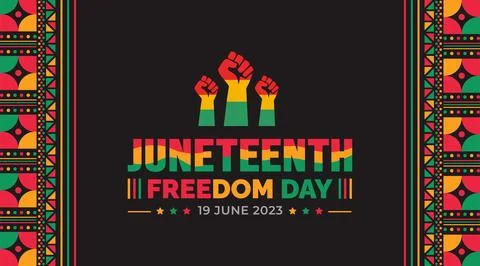 Juneteenth Freedom Day background, banner, card, poster with typography design. Stock Illustration