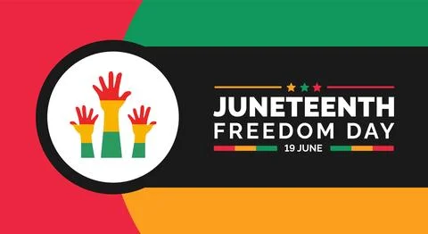 Juneteenth Freedom Day background, banner, card, poster with typography design. Illustrazione stock