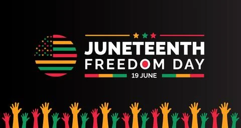 Juneteenth Freedom Day background, banner, card, poster with typography design. Stock Illustration