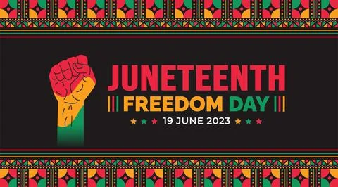 Juneteenth Freedom Day background, banner, card, poster with typography design. Stock Illustration