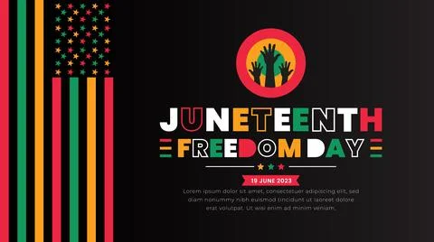 Juneteenth Freedom Day background, banner, card, poster with typography design. Stock Illustration