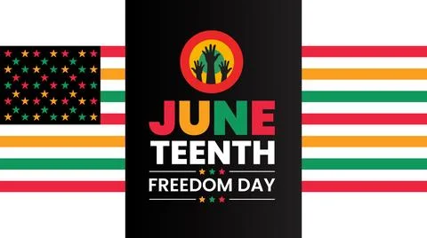 Juneteenth Freedom Day background, banner, card, poster with typography design. Illustrazione stock