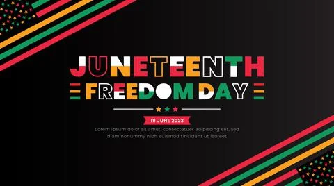 Juneteenth Freedom Day background, banner, card, poster with typography design. Stock Illustration