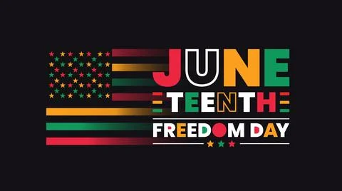Juneteenth Freedom Day background, banner, card, poster with typography design. Stock Illustration