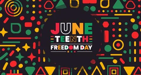Juneteenth Freedom Day background, banner, card, poster with typography design. Illustrazione stock