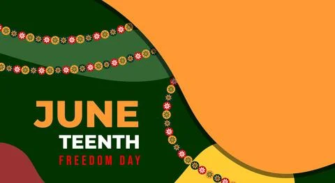 Juneteenth Freedom Day. Background design with flower circle ornaments for .. Stock Illustration