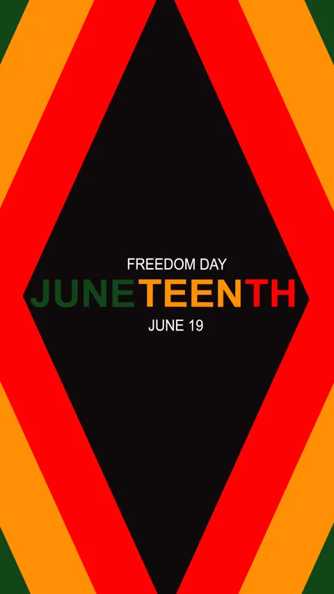 Juneteenth Freedom Day Background with Pan African Colors and Modern Geometr Stock-Footage 334653540