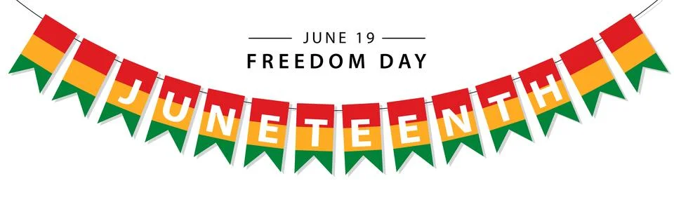 Juneteenth Freedom Day Banner. Vector Web Banner Design Template for Junete.. Stock-Illustration