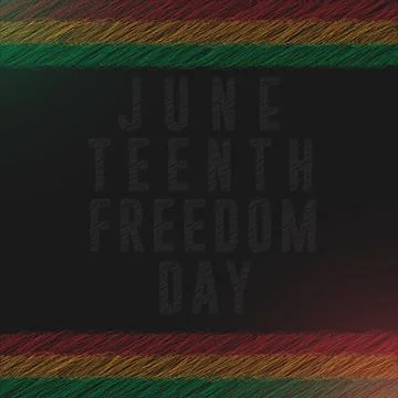 Juneteenth Freedom Day celebration with scribble text concept  illustration. Stock Illustration