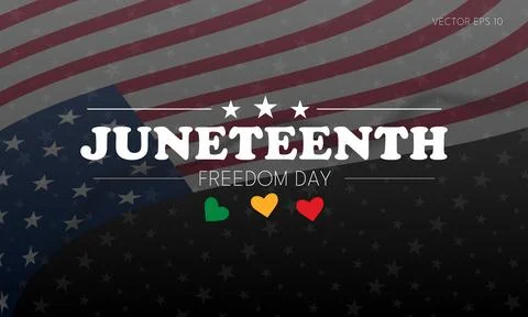 Juneteenth Freedom Day Design with Flag Background and Heart Elements イラスト素材