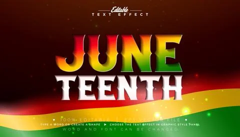 Juneteenth Freedom Day Editable Text Effect Graphic Style. African American J イラスト素材