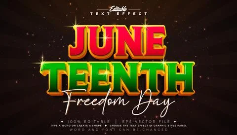 Juneteenth Freedom Day Editable Text Effect Graphic Style African American .. イラスト素材