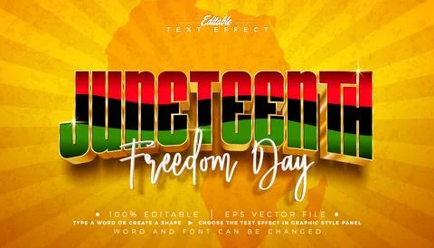 Juneteenth Freedom Day Editable Text Effect Graphic Style African American Ju イラスト素材