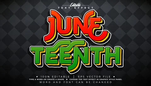 Juneteenth Freedom Day Editable Text Effect Graphic Style African American Ju イラスト素材