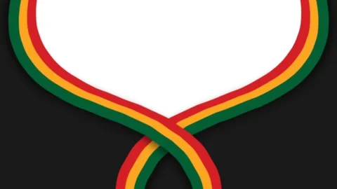 Juneteenth Freedom Day Heart Frame with Pan-African Colors. Stock Footage 340034068