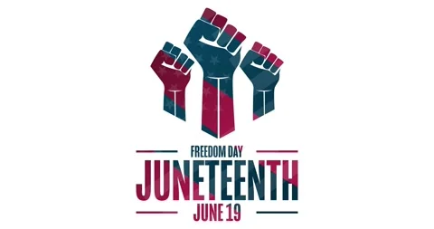 Juneteenth. Freedom Day. June 19. Flat holiday animation. Motion graphic design Stock Footage 190119680