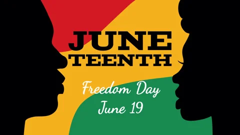Juneteenth Freedom day June 19 african american independence day animated banner Stock Footage 308659437