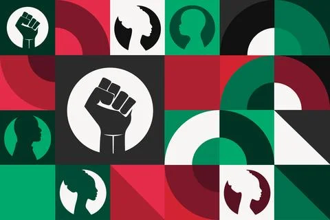Juneteenth. Freedom Day. June 19. Seamless geometric pattern. Template for Stock Illustration