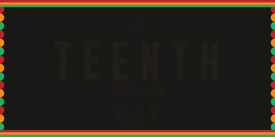 Juneteenth Freedom Day with scribble text poster vector design. Stock Illustration