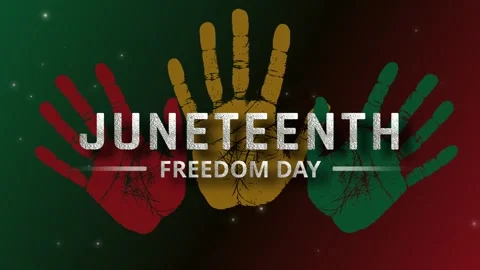 Juneteenth Freedom Day Silver Grunge Text Animation with Handprints 스톡 동영상 335998387