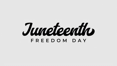 Juneteenth Freedom Day Text Animation with black and blue colors Stock Footage 313817887