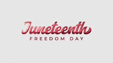 Juneteenth Freedom Day Text Animation with red and green colors Stock Footage 313817898