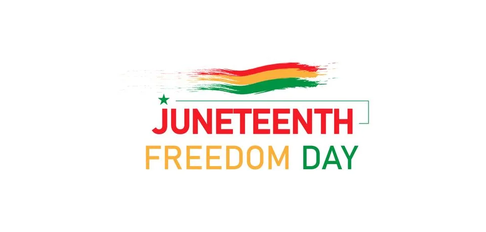 Juneteenth Freedom Day vector with star and brush strokes Stock Illustration