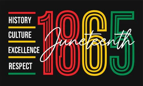 Juneteenth Freedom Flag Brush Stroke Vector Stock Illustration