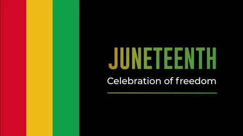 Juneteenth Independence Day  animated text. Freedom or Emancipation day. Stock Footage 274884130