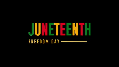 Juneteenth Independence Day  animated text. Freedom or Emancipation day. Stock Footage 274932540