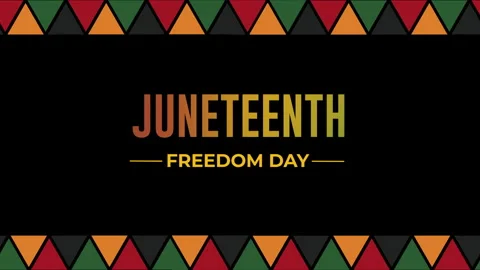 Juneteenth Independence Day  animated text. Freedom or Emancipation day. Stock Footage 274932673