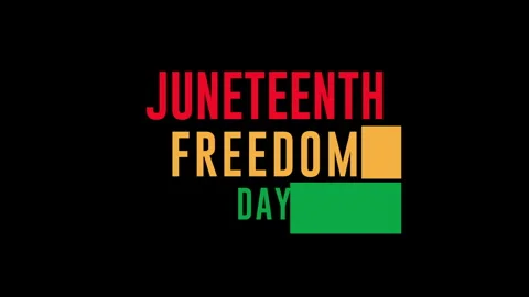 Juneteenth Independence Day  animated text. Freedom or Emancipation day. Stock Footage 275018074