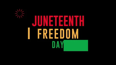 Juneteenth Independence Day  animated text. Freedom or Emancipation day. Stock Footage 275018080
