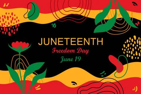  Juneteenth Independence Day Background. Black History Month.  Stock Illustration