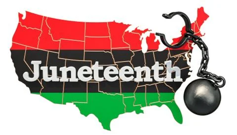 Juneteenth Independence Day concept, 3D rendering Stock Illustration