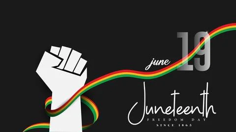Juneteenth Independence Day. Hand-drawn Juneteenth lettering text. Stock Illustration