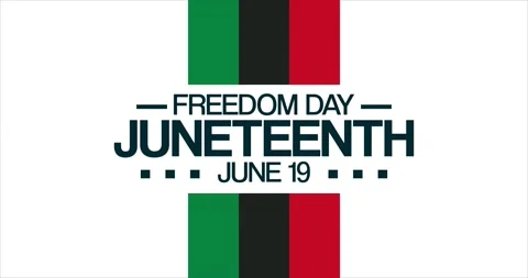 Juneteenth. June 19, Freedom Day. HD, 4K footage. Motion design holiday Stock Footage 196638454
