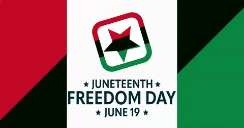 Juneteenth. June 19, Freedom Day. HD, 4K footage. Motion design holiday Stock Footage 196638642
