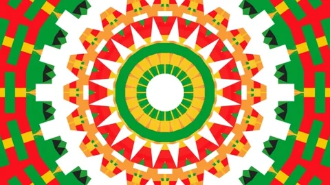 Juneteenth Kaleidoscopic Celebration - Loopable Symmetry Patterns in Vivid Color Stock Footage 275561669