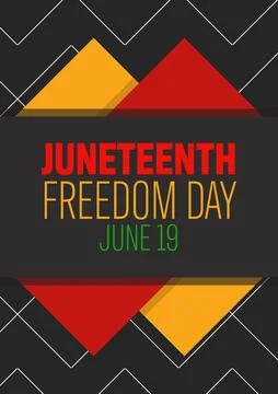 Juneteenth poster template design. History of African American freedom day... Stock Illustration