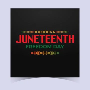 Juneteenth Pride Banner Design Background Stock Illustration