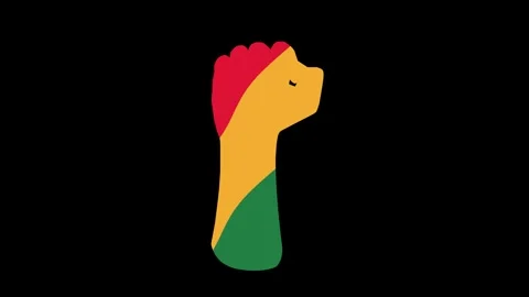 Juneteenth struggle hand animated icon love juneteenth flag waving 4k looping Stock Footage 310990401