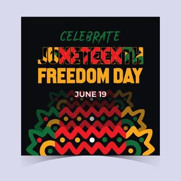 Juneteenth Victory Design Concept Banner Background Stock Illustration