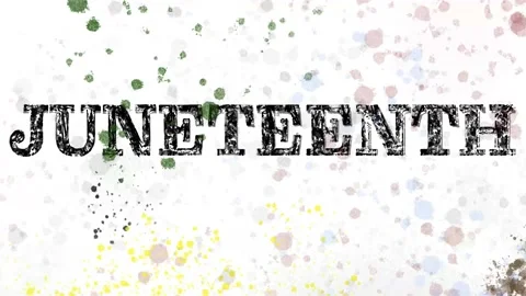 Juneteeth Animated Paint Splatters 4K Video stock 154128322