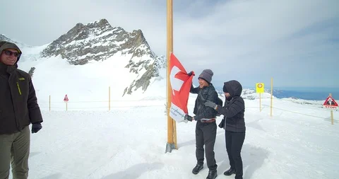 Junfraujoch Peak famous Stock Footage 107262872